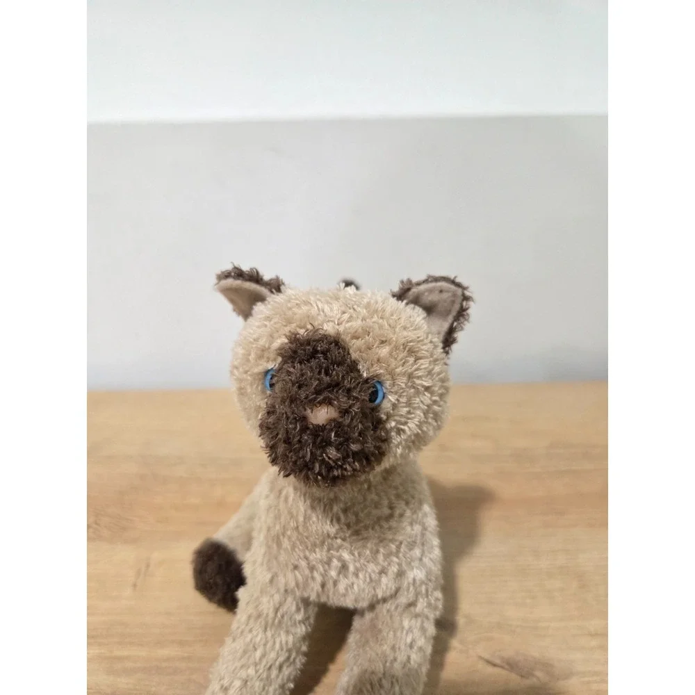 Vintage Y2K Douglas Betty Brown Siamese Cat Kitten Plush Blue Eyes Kohair 8''
